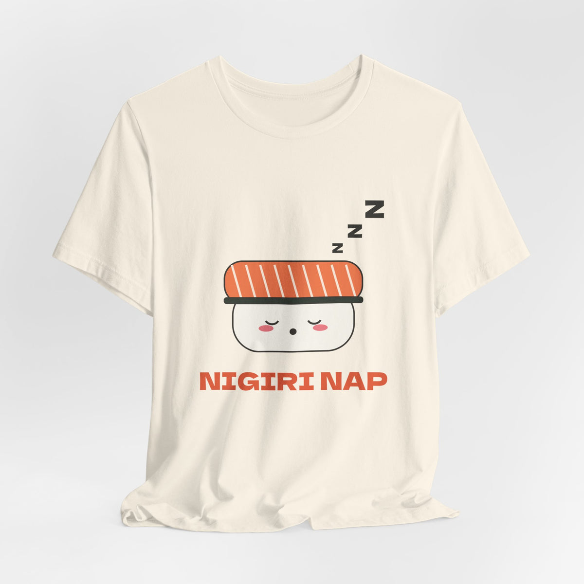 Kawaii Sushi Shirt, Sleepy Salmon Nigiri Tee, Cute Japanese Food T-Shirt, Nap Lover Gift