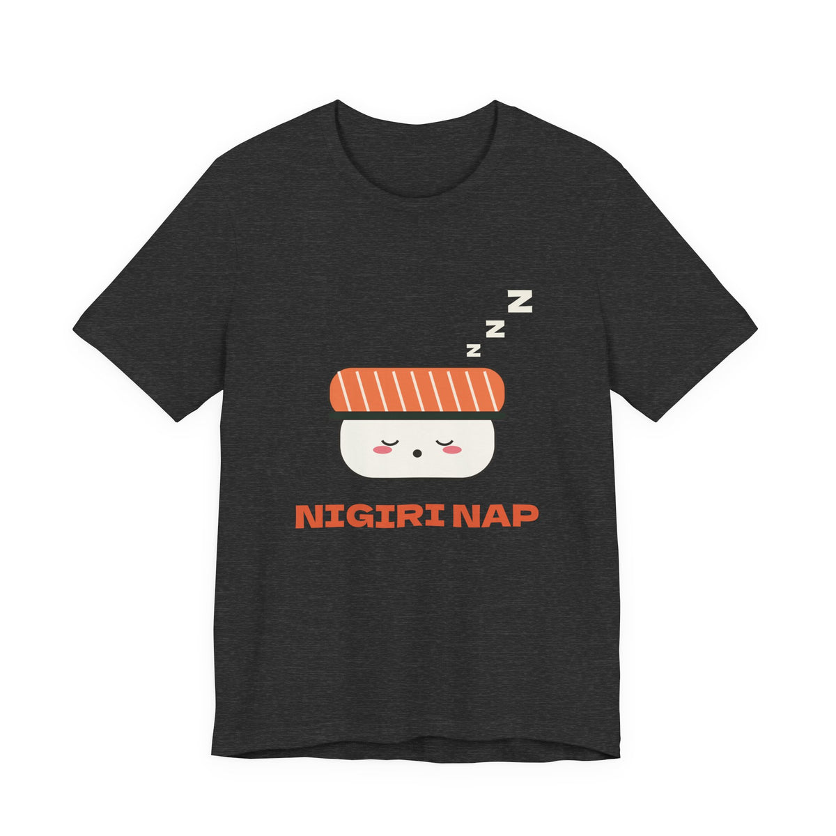 Kawaii Sushi Shirt, Sleepy Salmon Nigiri Tee, Cute Japanese Food T-Shirt, Nap Lover Gift