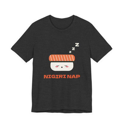 Kawaii Sushi Shirt, Sleepy Salmon Nigiri Tee, Cute Japanese Food T-Shirt, Nap Lover Gift