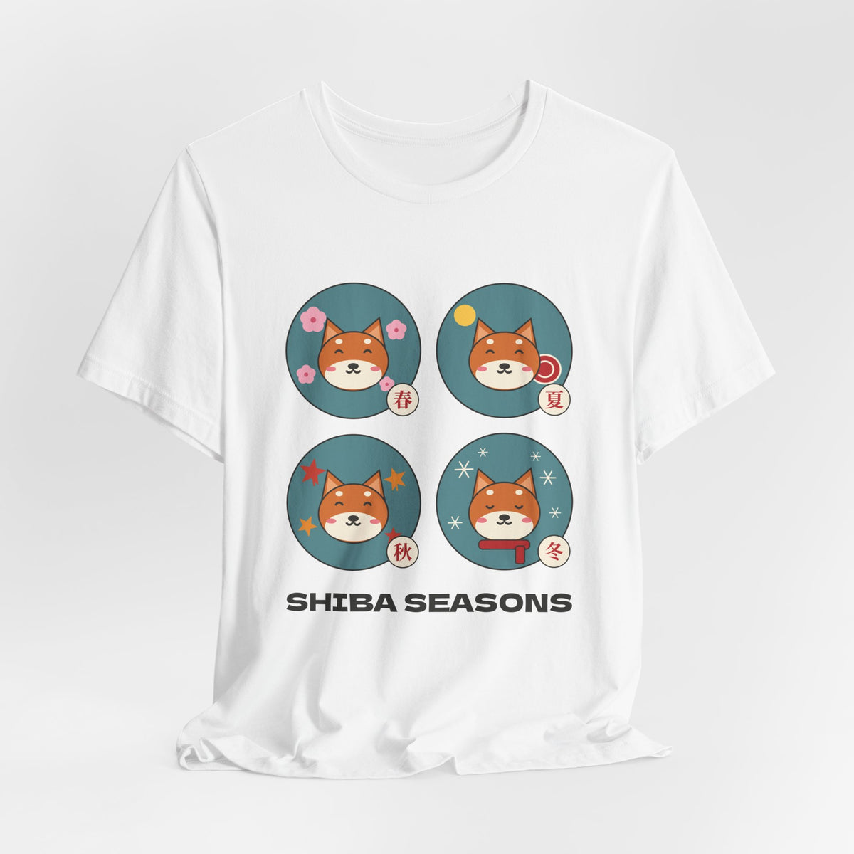 Shiba Inu Four Seasons Shirt, Japanese Sakura Shiba T-Shirt, Cute Shiba Inu Gift, Kawaii Japan Dog Tee