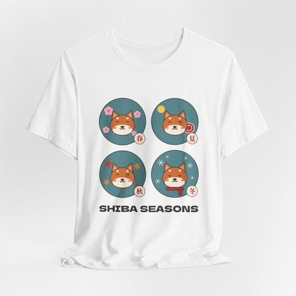 Shiba Inu Four Seasons Shirt, Japanese Sakura Shiba T-Shirt, Cute Shiba Inu Gift, Kawaii Japan Dog Tee