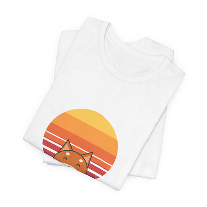 Shiba Mom Shirt, Retro Sunset Shiba Inu Tee, Japanese Katakana Dog T-Shirt, Shiba Owner Gift