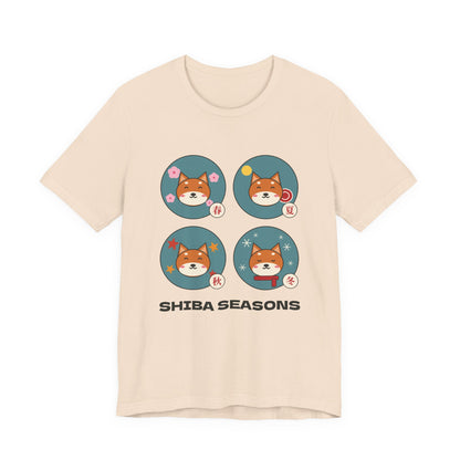 Shiba Inu Four Seasons Shirt, Japanese Sakura Shiba T-Shirt, Cute Shiba Inu Gift, Kawaii Japan Dog Tee