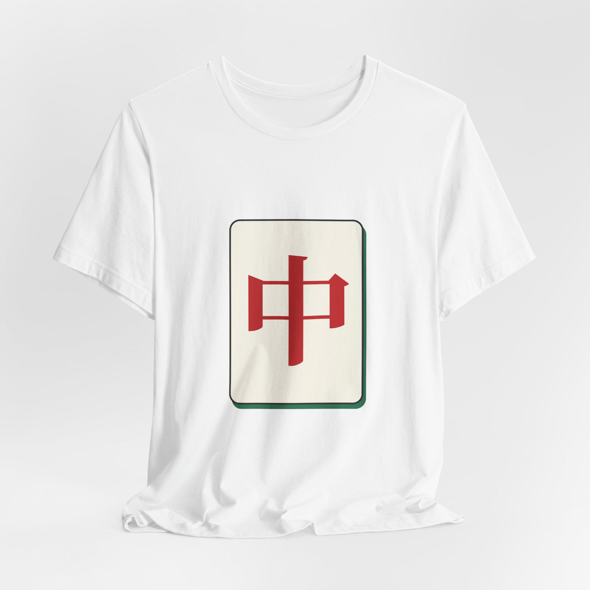 Chun Mahjong Tile Shirt, Minimalist Riichi Mahjong Tee, Japanese Mahjong Gift, Mahjong Player T-Shirt