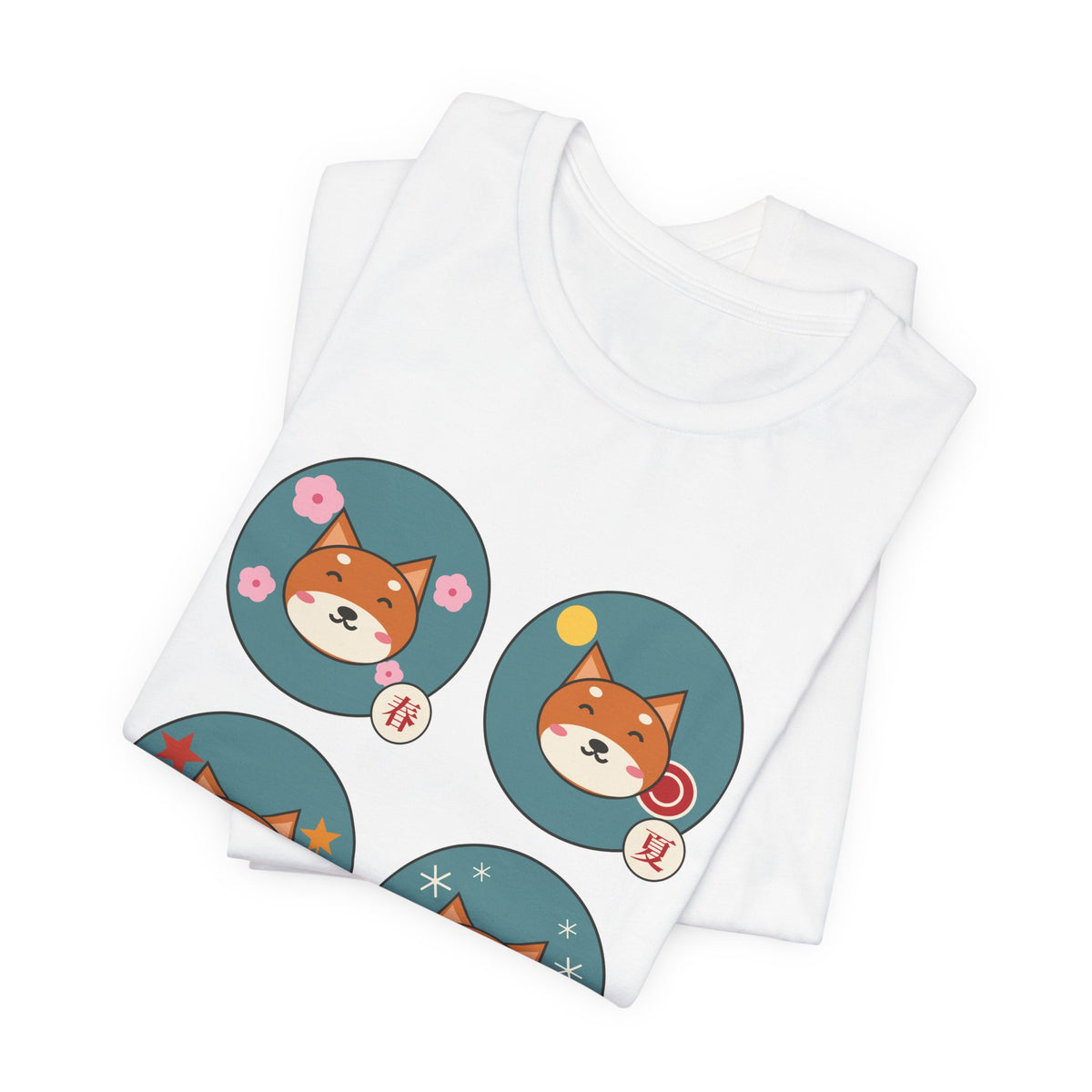 Shiba Inu Four Seasons Shirt, Japanese Sakura Shiba T-Shirt, Cute Shiba Inu Gift, Kawaii Japan Dog Tee