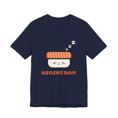 Kawaii Sushi Shirt, Sleepy Salmon Nigiri Tee, Cute Japanese Food T-Shirt, Nap Lover Gift