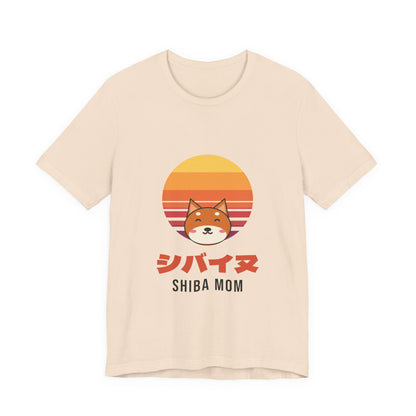 Shiba Mom Shirt, Retro Sunset Shiba Inu Tee, Japanese Katakana Dog T-Shirt, Shiba Owner Gift