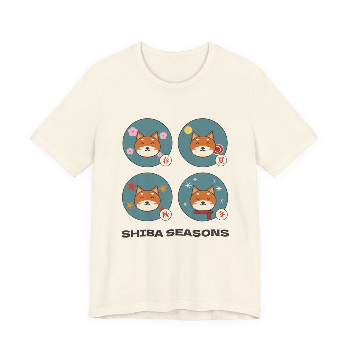 Shiba Inu Four Seasons Shirt, Japanese Sakura Shiba T-Shirt, Cute Shiba Inu Gift, Kawaii Japan Dog Tee