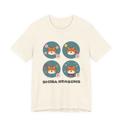 Shiba Inu Four Seasons Shirt, Japanese Sakura Shiba T-Shirt, Cute Shiba Inu Gift, Kawaii Japan Dog Tee