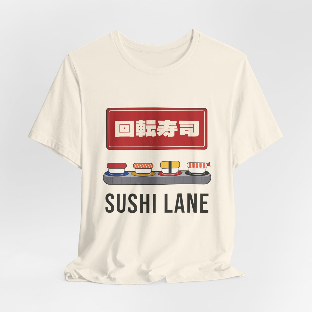 Kaiten Sushi Shirt, Retro Japanese Conveyor Belt Sushi Tee, Showa Retro Japan Gift, Sushi Lover T-Shirt