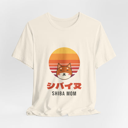 Shiba Mom Shirt, Retro Sunset Shiba Inu Tee, Japanese Katakana Dog T-Shirt, Shiba Owner Gift