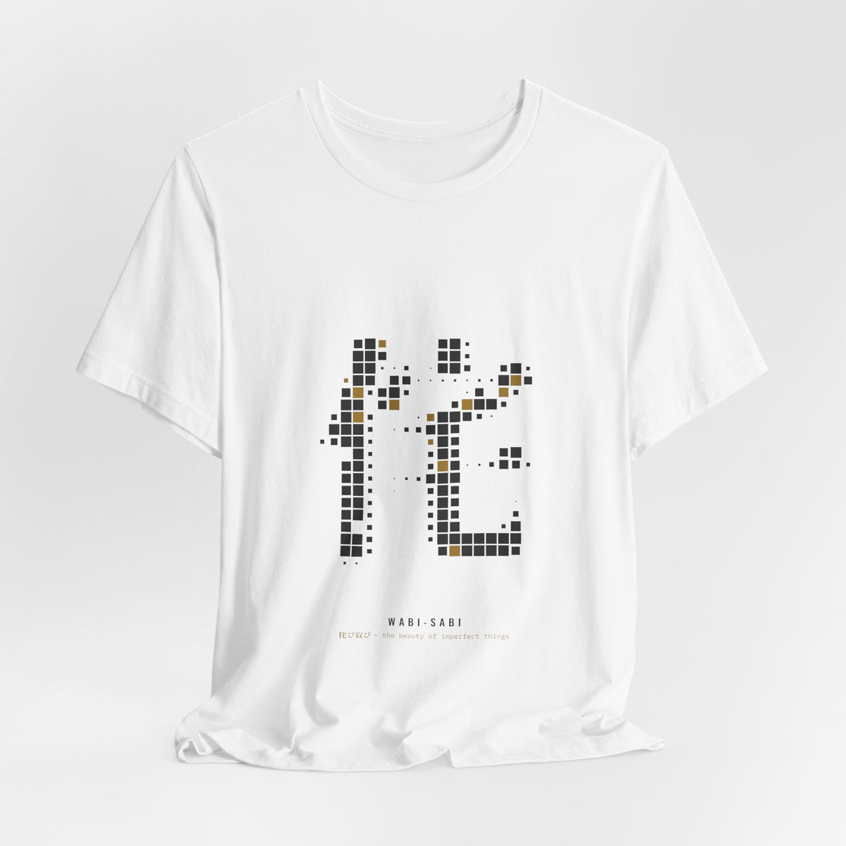 Wabi Sabi Shirt, Abstract Kanji Mosaic Tee, Japanese Minimalist Art Gift