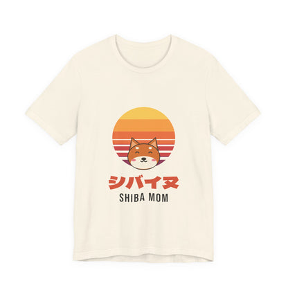 Shiba Mom Shirt, Retro Sunset Shiba Inu Tee, Japanese Katakana Dog T-Shirt, Shiba Owner Gift