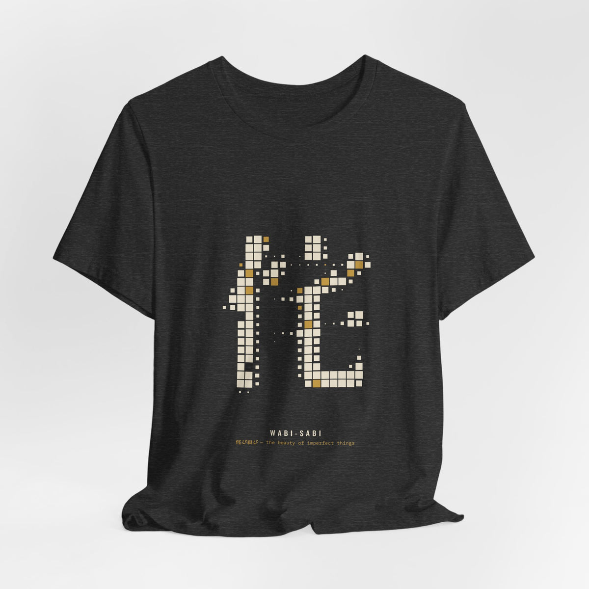 Wabi Sabi Shirt, Abstract Kanji Mosaic Tee, Japanese Minimalist Art Gift