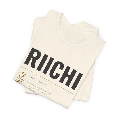 Riichi Mahjong Shirt, Streetwear Japanese Mahjong Tee, Kanji Dictionary Graphic Gift