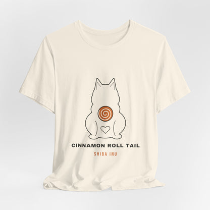 Shiba Inu Shirt, Minimalist Line Art Shiba Butt Tee, Cinnamon Roll Tail Dog Lover Gift, Japanese Dog T-Shirt
