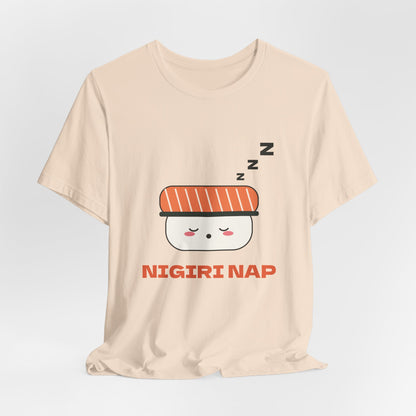 Kawaii Sushi Shirt, Sleepy Salmon Nigiri Tee, Cute Japanese Food T-Shirt, Nap Lover Gift