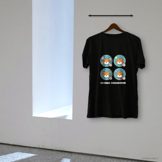 Shiba Inu Four Seasons Shirt, Japanese Sakura Shiba T-Shirt, Cute Shiba Inu Gift, Kawaii Japan Dog Tee