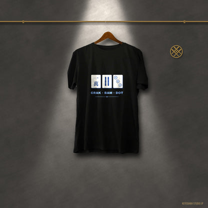 Crak Bam Dot Mahjong T-Shirt, American Mahjong Gift for Her, Blue White Mahjong Tile Tee, Game Night Shirt